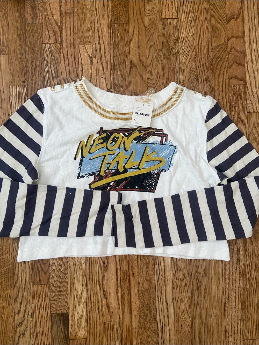 We The Free Neon Talk Graphic Long-Sleeve Top - White & Black